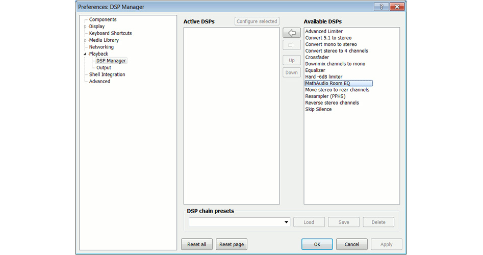 Utiliser le plugin MathAudio Room EQ avec Foobar2000